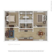 2 Bedroom, 2 bath 0704 floor plan
